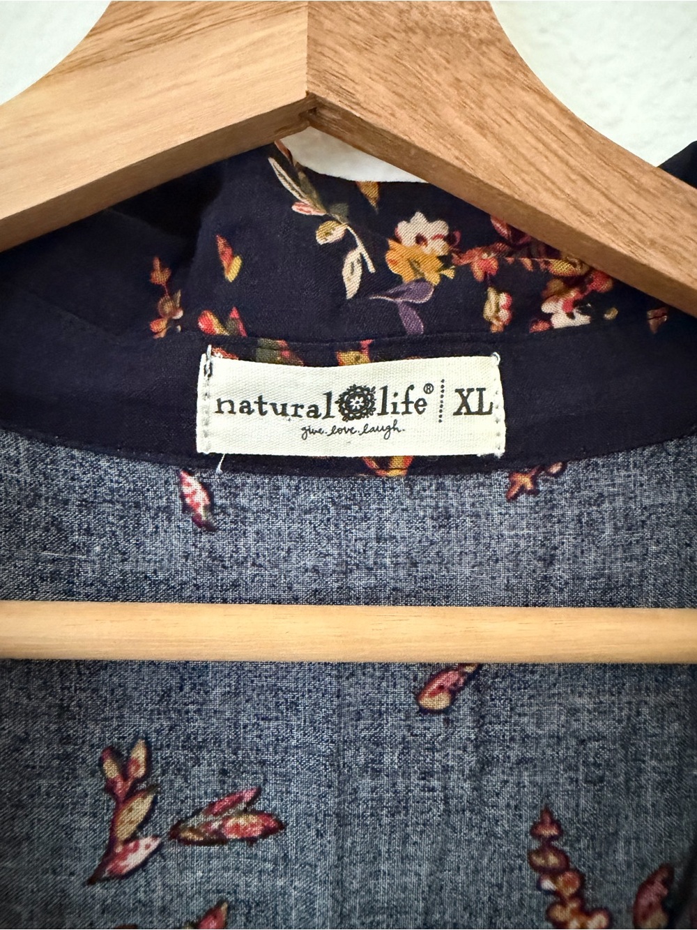 Natural Life Rebecca Floral Midi Tiered Shirt Dress Autumn Short Sleeve Size XL - Picture 9 of 10